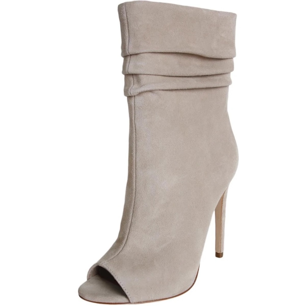 Halston Heritage Sandra Suede Peep toe heel bootie size 8.5